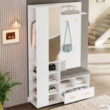 Hall Trees - White + Particle Board - View 12