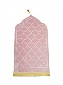 1pc Muslim Islamic Prayer Mat, Soft Thick Filled Prayer Rug; Home Prayer Area Pad, Eid Gift For Friends And Family, Religious Holiday Home Prayer Mat, New Muslim Starter Gift, Religious Study Group Gift, Muslim Housewarming Gift - Multicolor - View 3