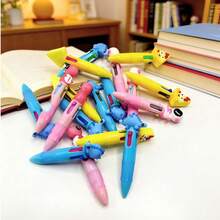 30支儿童卡通多色笔，4合1可爱儿童笔 - 60支圆珠笔，趣味礼品套装，生日和儿童派对的理想之选 - 令人愉悦的多色笔礼品 - 彩色 - 查看 4