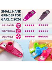 2个/1个蒜蓉研磨器 - 手动蒜蓉研磨器 - 小型手动蒜蓉研磨器，适用于蒜蓉切片器 - 蒜蓉切片器 - 蒜蓉绞盘 - 2025新款手动压蒜器 - 手动压蒜器专用工具 - 彩色 - 查看 8