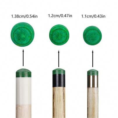1pc Professional 4-Layer Compressed Billiard Cue Tip, 11/12/13.8mm, Pool Cue Replacement Tip, Billiard Replacement Tip, Suitable For Billiard Cue And Snooker, Green