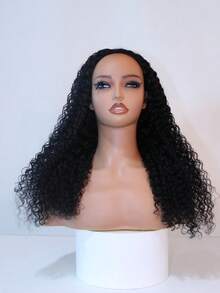 Water Wave Half Wig, 100% Human Hair, 150% Density, With Drawstring - Beginner Friendly, Creates Natural Look, No Headband Needed - Black - View 5