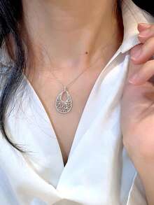 1 PC Elegant Cubic Zirconia Necklace Pendant For Women Valentine's Day Gift Wedding Jewelry - 1# - View 5