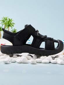 儿童休闲运动凉鞋，轻便时尚儿童户外凉鞋，男女童均适用 - 黑色 - 查看 4