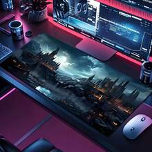 1pc Dark Castle Super Cool Large Gaming Mouse Pad, Thick Desk Mat, Non-Slip Rubber Material Mouse Pad, Great Gift For Friends - Dark Night Castle - View 5