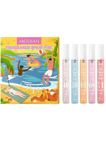 1/5瓶10毫升热带海滩香氛礼盒，适合女性，持久留香，便携式家居香氛，卧室/衣橱/浴室必备，夏季旅行必备，情人节/母亲节/婚礼/毕业季的完美之选
