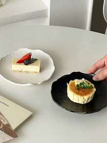 4件/6件套优雅甜点盘，早餐糕点托盘，塑料防裂蛋糕架，时尚大理石纹理甜点盘，适用于下午茶、早餐、甜点 - 查看 6