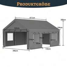 Carports - 13X20 FT Grigio - Visualizzare 2