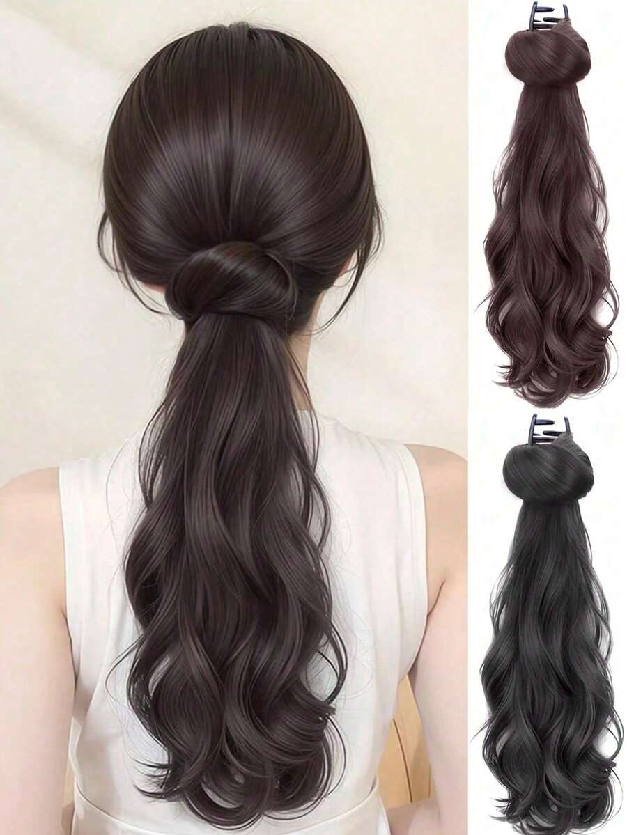 马尾发爪夹，自然凌乱发髻发型发饰，优雅发夹 - 彩色 - 查看 1