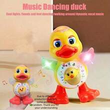 Interactive Dancing Duck Toy With Music, Dynamic Lighting And Flashing Effects, Cartoon Animal Toy With Educational And Entertainment Value, Durable Plastic Material, Battery Not Included - Yellow - View 2