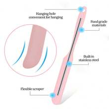 1pc Silicone Cream Cake Spatula Scraper, Dishwasher - Multicolor - View 4