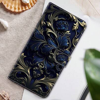 GLANDOTU Ốp điện thoại gập sang trọng kiểu cổ điển với ví từ tính và nhiều khe đựng thẻ, chống sốc và có chân đế bảo vệ, được làm từ da PU, phù hợp với nhiều thương hiệu và mẫu điện thoại.