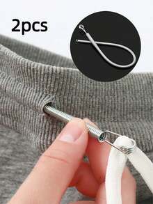 1pc/2pcs Spring Drawstring Replacement Tool | 2-In-1 Elastic Band Inserter Suitable For Pants, Hoodies And Skirts | Home Essential Set Includes Waistband Drawstring Threader, No-Sew DIY Assist Tool | Women Christmas Gift (Steel Spring, Bendable Guiding Head) - Multicolor - View 10