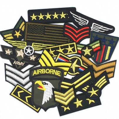 20 piezas de parches tácticos con diseño de bandera estadounidense, con respaldo termosellado y de bucle, adecuados para ropa, mochilas, sombreros, chalecos, decoración de bolsas