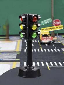互动式交通信号灯玩具模型，逼真的交通信号灯和道路标志模拟场景，人行横道信号灯，创意道路安全意识玩具，无需用电，建筑主题派对，桌面摆件，新年礼物 - 彩色 - 查看 3