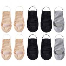 1/5/10 Pairs Women Elastic Breathable Non-Slip Invisible Low Cut Half Palm Socks, Summer - Multicolor - View 9