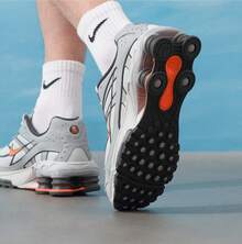 Men's NIKE SHOX RIDE 2 Athletic Casual Shoes - White/Gray/Orange - View 4