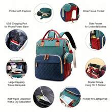 Ba By Diaper Bags With Changing Station, Waterproof Diaper Bag Backpack For Moms Dads, Ba By Shower Gifts, Large Capacity Diaper Backpack - Multicolor - View 3