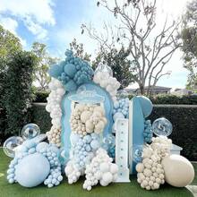 139pcs Mist Blue, White, Sand Color Balloon Arch Kit, Suitable For Baby Shower, Birthday, Wedding, Teddy Bear Theme, Gender Reveal Party Decoration, Suitable For Baby And Adult - Multicolor - View 5