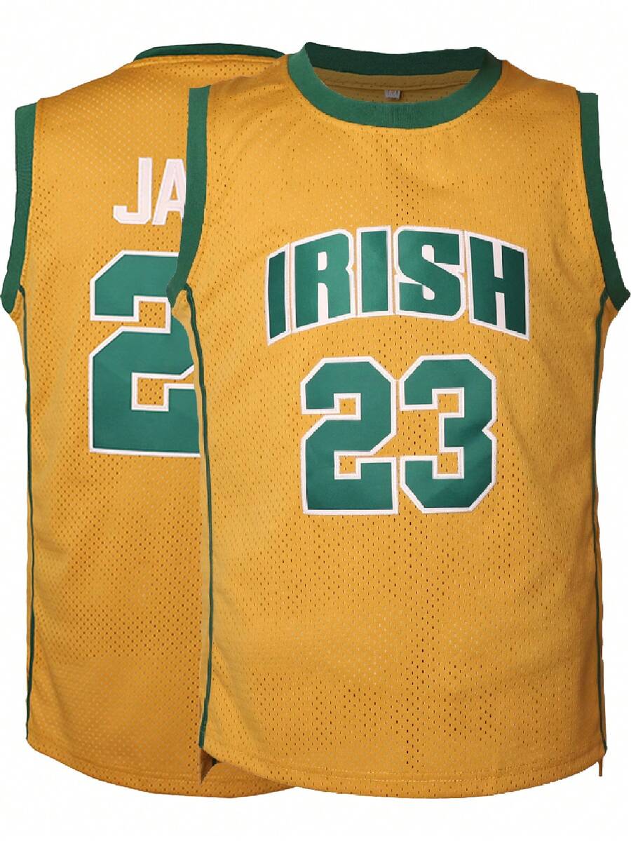 美国23号男士篮球衫，春季款，尺码S-3XL - 黃色 - 查看 1