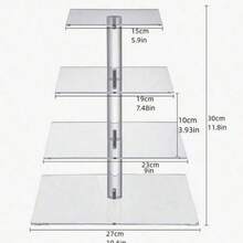 方形亚克力蛋糕展示架，多层甜点食品架，适用于婚礼、生日派对 - 彩色 - 查看 10
