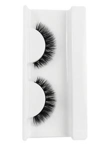 1 Pair Natural Lengthening Eyelashes - Black - View 1