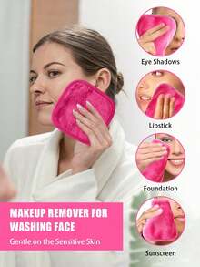 12pcs Reusable Makeup Remover Pads With Edging, Slouchy Makeup Cleansing Wipes, Washable - Multicolor - View 2