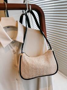 Bolso de hombro minimalista de unicolor y de moda, esencial para viajar, visitar amigos, fotografía - Bolso de hombro de estilo callejero casual para mujer - Multicolor - Ver 3