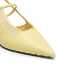 Women's Mary Jane Slingback Kitten Heels, Pointed Toe Low Heel Dress Pumps – 2.36" Comfort Shoes For Office, Wedding & Party - 黃色 - 查看 6