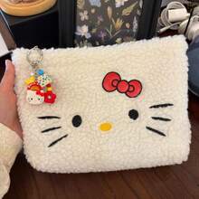 大容量时尚Hello Kitty毛绒化妆包，可水洗，适合旅行和送礼（不含吊坠） - 彩色 - 查看 5
