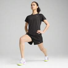 Puma Women's Running Other Series Short Sleeve T-Shirt, Knitted Collarless Short T-Shirt 52657801 - Black - View 6