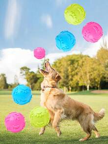 Paw Print Squeaky Ball Pet Chew Toy - Multicolor - View 2