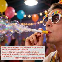 1支圣诞创意香烟造型泡泡棒，金属迷你泡泡枪，手持泡泡玩具，恶作剧香烟造型泡泡机，派对装饰，趣味泡泡道具（不含泡泡液） - 彩色 - 查看 4