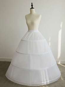 4 Hoop Bridal Petticoat, Wedding Dress Accessories - White - View 3