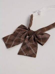 1 Set Classic School Uniform Plaid Tie & Bow Tie Combo - Multicolor - View 3