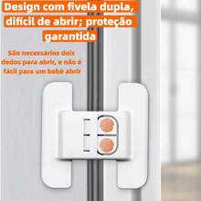 Trava para Porta de Geladeira Ordene Protetor Segurança Criança Proteção Bebê fechadura De Geladeira BMK-221 - Branco - Visão 6