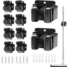 4/10pcs Wall Mounted Broom Holder Heavy Duty Tool Hooks Brush Storage Rack With Anti-Slip Silicone Teeth, Kitchen Bathroom Cabinet Garden Garage Organizer, Space-Saving Wall Hook Set For Home Storage Solutions - View 11