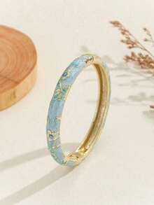 1pc Cloisonne Enamel Droplets Gold Plated Women's Bracelet - 嬰兒藍 - 查看 9