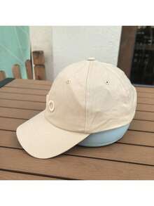 可调节字母卡车司机帽，街头嘻哈黑星棒球帽，休闲户外男女通用老爹帽 - 卡其色 - 查看 1