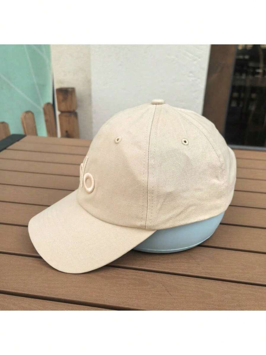 可调节字母卡车司机帽，街头嘻哈黑星棒球帽，休闲户外男女通用老爹帽 - 卡其色 - 查看 1