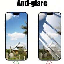 MIAOTIEMO 1片磨砂防眩光钢化玻璃屏幕保护膜，保护隐私，自动对齐，兼容 17、16、15、14 Pro Max Plus、13、12 Mini、11、XS、Xr - Black 1pc - 查看 6