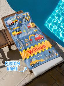 Personalized Children's Sand-Free Beach Towel, Customizable Kids Swimming And Travel Towel Accessories - Multicolor - View 6