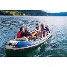 5 Person Inflatable Boat, Portable Water Raft Set With Oars, Heavy Duty Fishing Boat For Lake, River, Pool, Outdoor Water Sports, Durable Inflatable Raft For Family Recreation, Travel & Fishing Activities - 灰色 - 查看 7