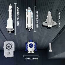Juego de vehículo espacial cohete aeroespacial, un conjunto de modelos de juguete interesante y divertido para que los niños aprendan a través del juego - Negro - Ver 13