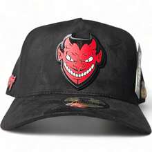 gorra makabelico diablo gamuza piggold placa Casual  Bohemio  Fiesta  Encantador  Calle    Bordado - Negro con negro - Ver 7
