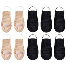 1/5/10 Pairs Women Elastic Breathable Non-Slip Invisible Low Cut Half Palm Socks, Summer - Multicolor - View 15