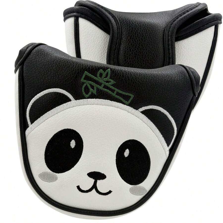 Panda Embroidered Golf Putter Cover, Cute Appearance Fitting Clubhead, Scratch-Resistant , Ideal For Golf Enthusiasts - Black - View 1