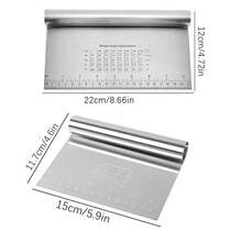 1/2pcs Stainless Steel Dough Scraper, Cake Slicer, Pastry Cutter, Baking Tool, Kitchen Gadget, Cooking Accessory - Silver - View 8