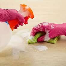 100pcs Per Pack, Available In Deep Pink And Light Purple. Disposable Nitrile Gloves. Sizes: S, M, L, XL. Durable, Waterproof, And Thickened, Suitable For Household Cleaning. Also Applicable For Kitchen, Bathroom, Cleaning, Tattooing, Beauty Care, Hair Coloring, Pet Care, Beauty Salon, Cleaning Supplies, Kitchen Essentials, Etc. - 100件粉紅色 - 查看 6