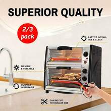 3pcs Silicone Oven Rack Guards, High Heat Resistant Oven Rack Edge Protectors, 14 Inch Oven Rack Covers, Anti-Scald (2pcs, Red) - Red - View 4